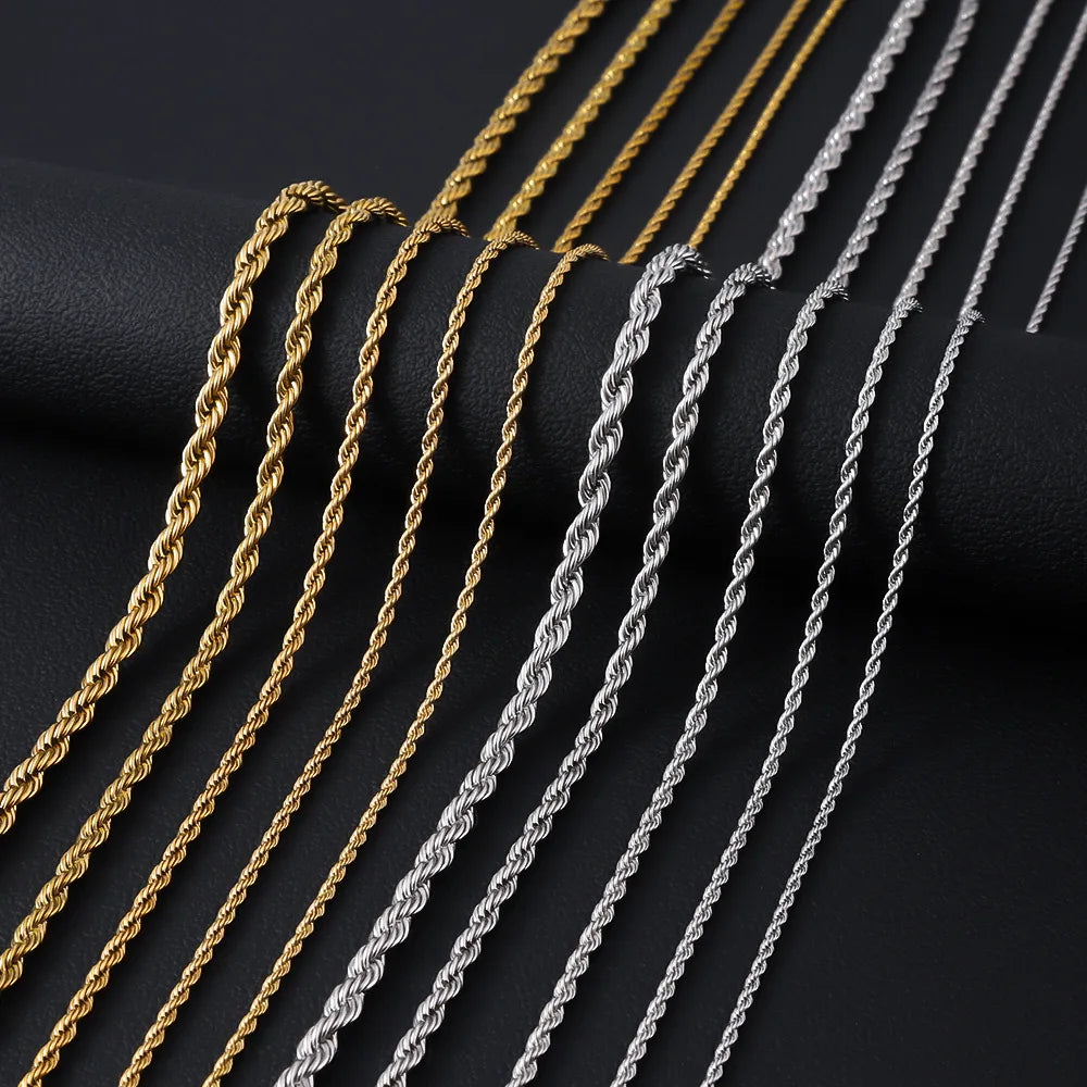 Collana Rope oro indossata