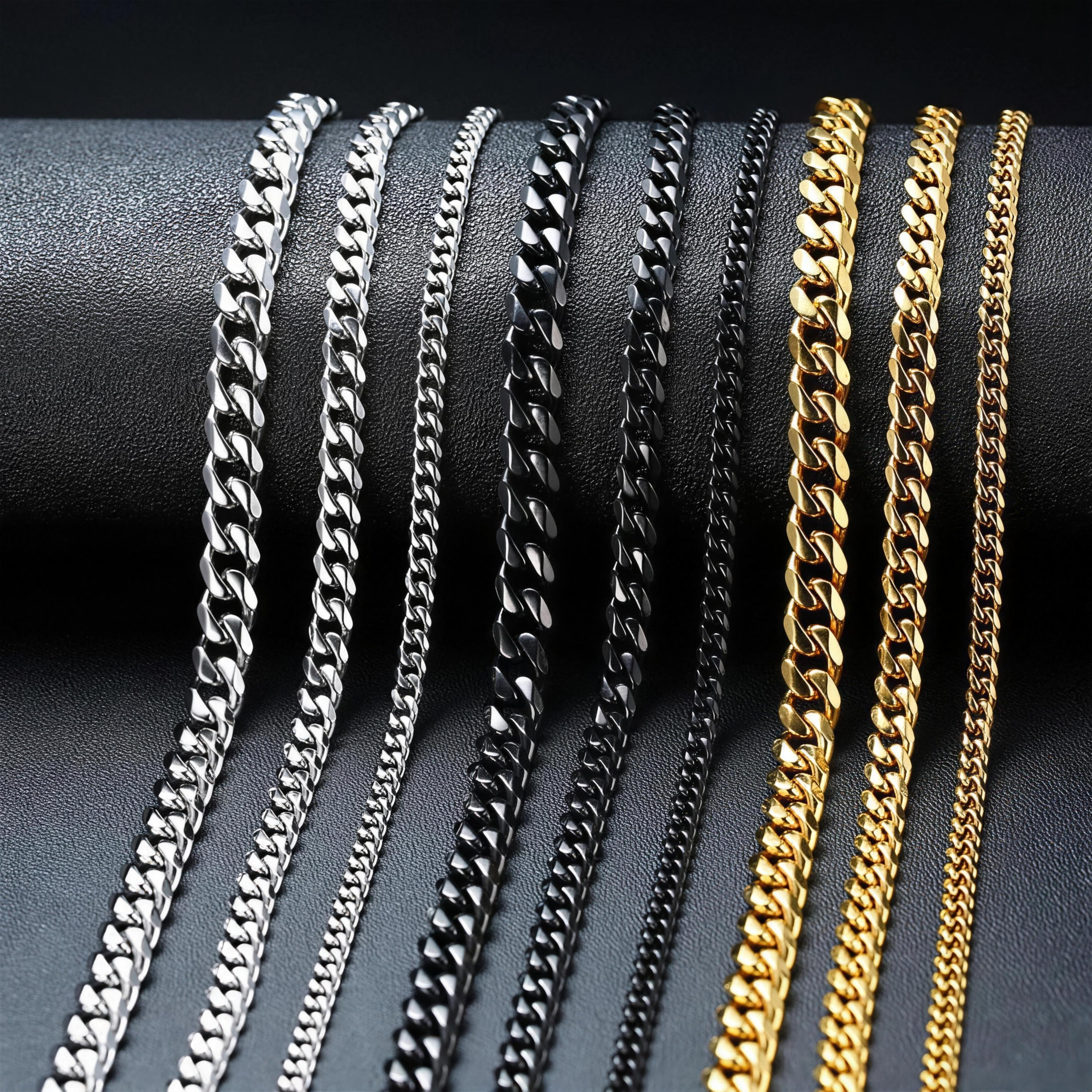 Collana a Catena Cubana, tutte le finiture e gli spessori