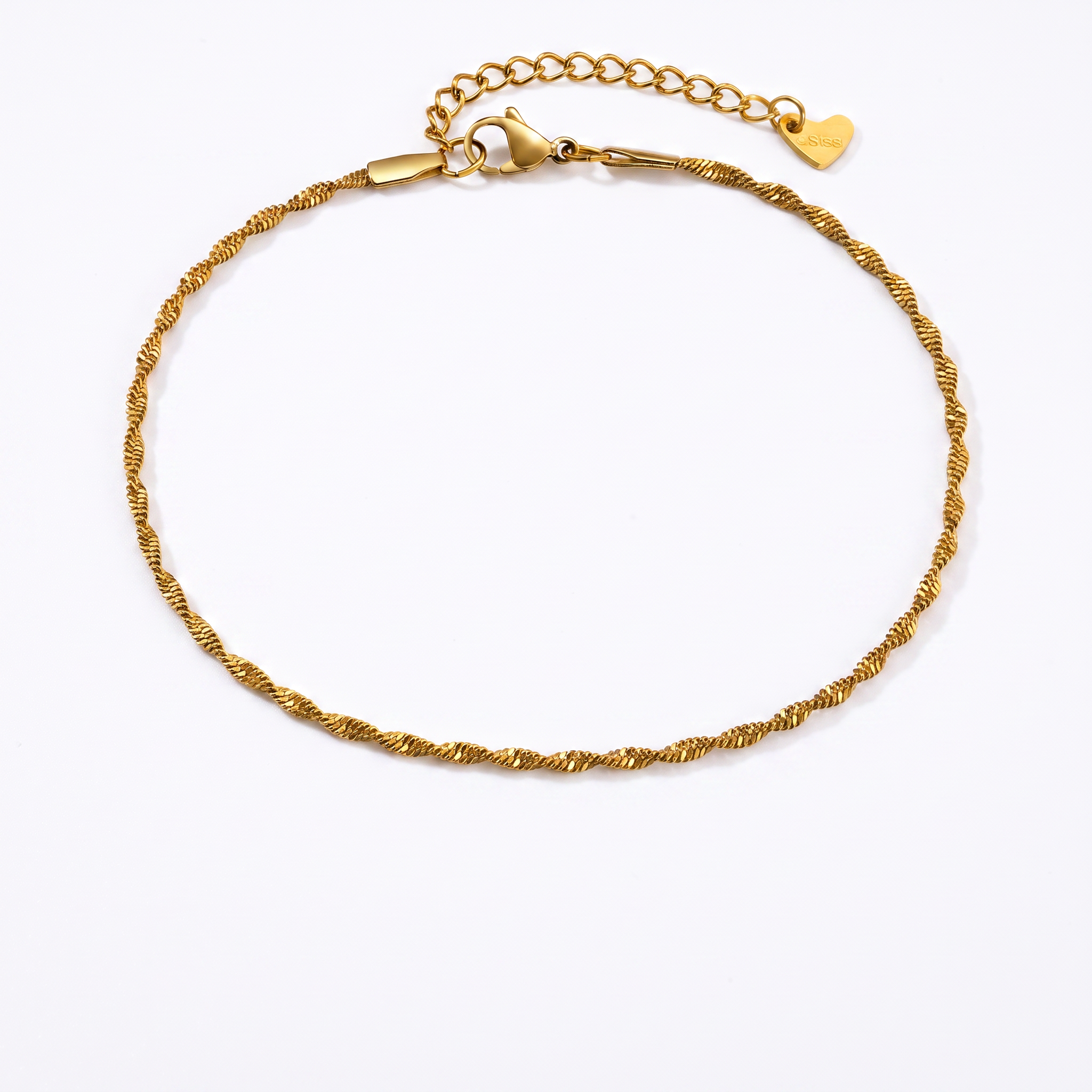Cavigliera minimal in acciaio dorato