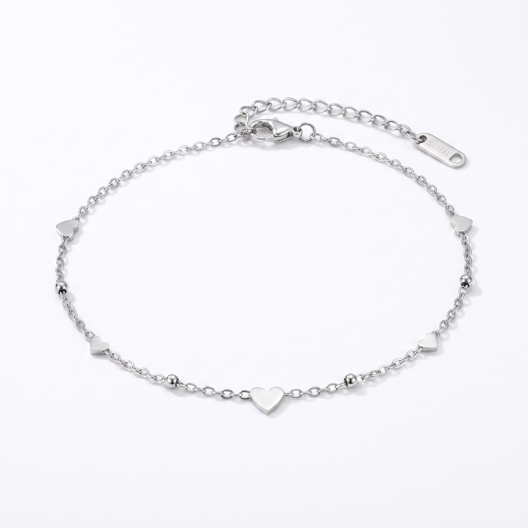 Cavigliera Cuori argento