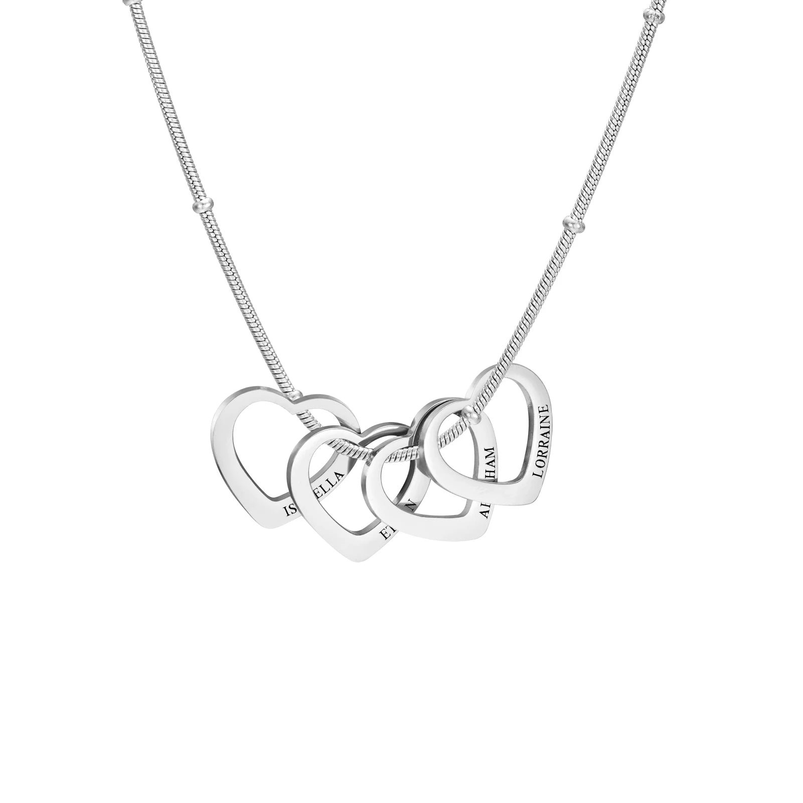 Collana con quattro cuori