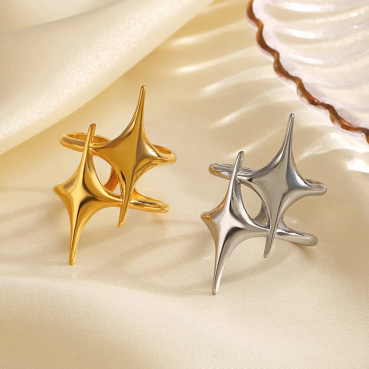 Anello Punk Vintage, versione oro e argento