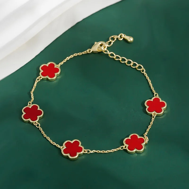 Bracciale Pentaleaf rosso