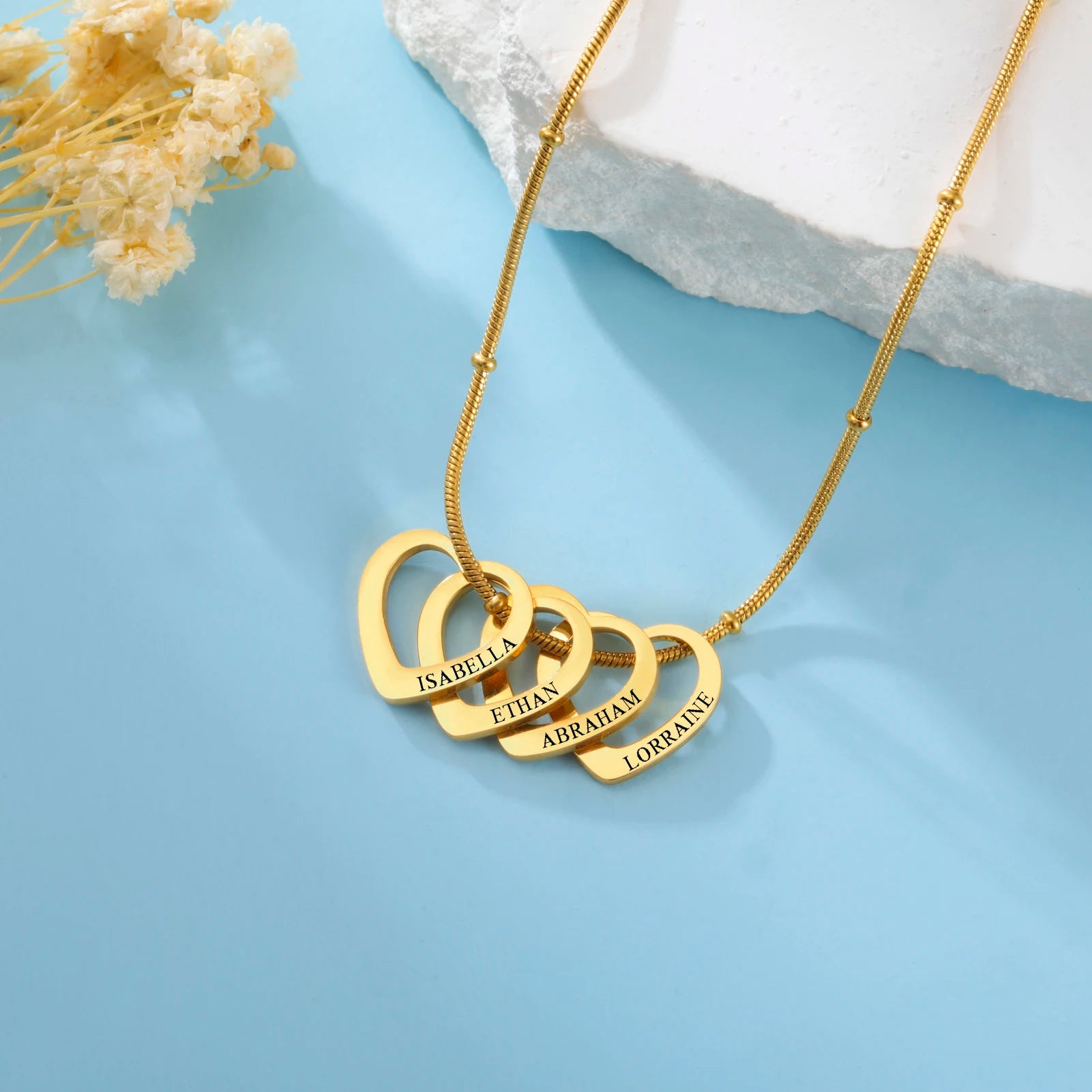 Collana cuori oro