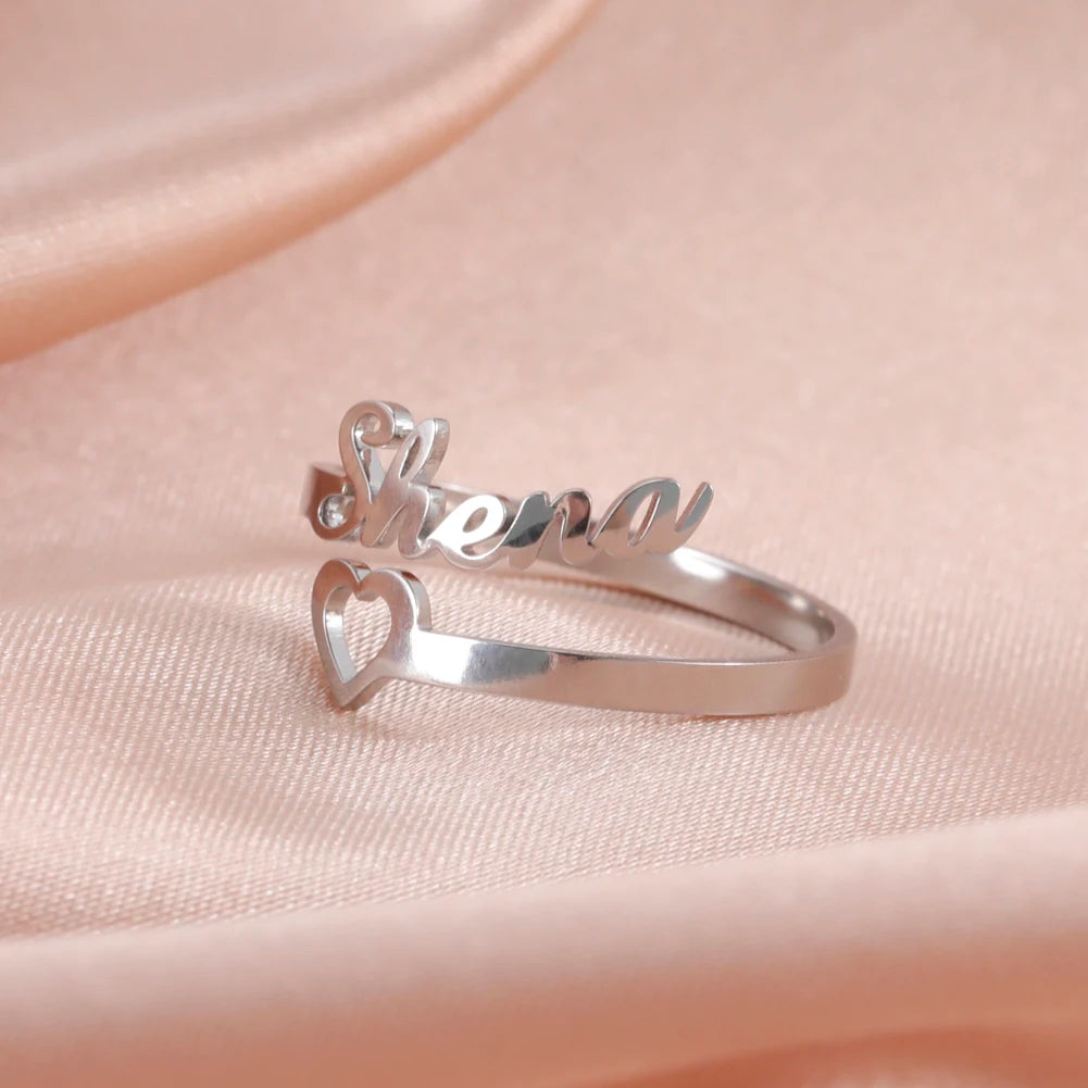Anello nome con cuore traforato