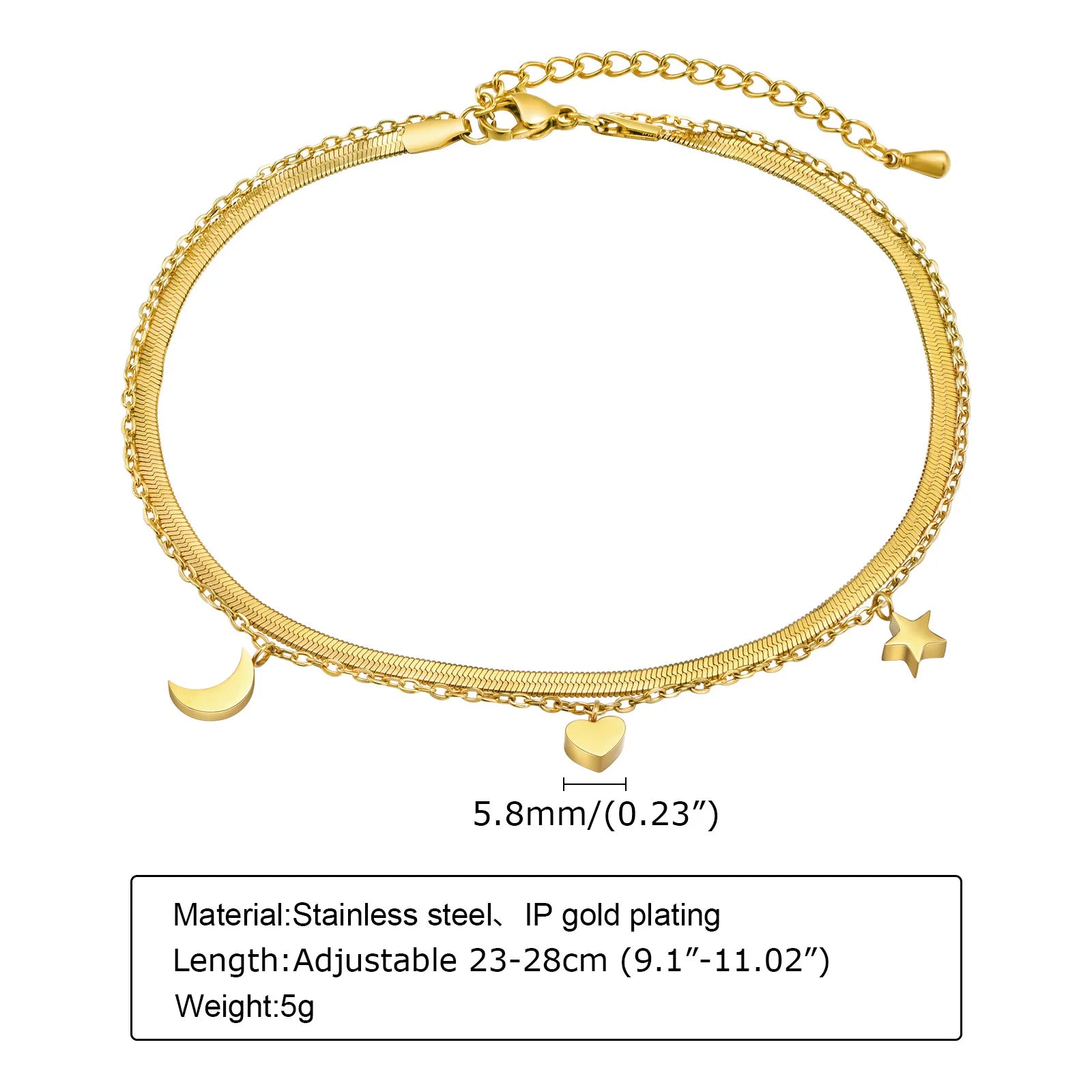 Cavigliera modello Snake Luna e Stella
