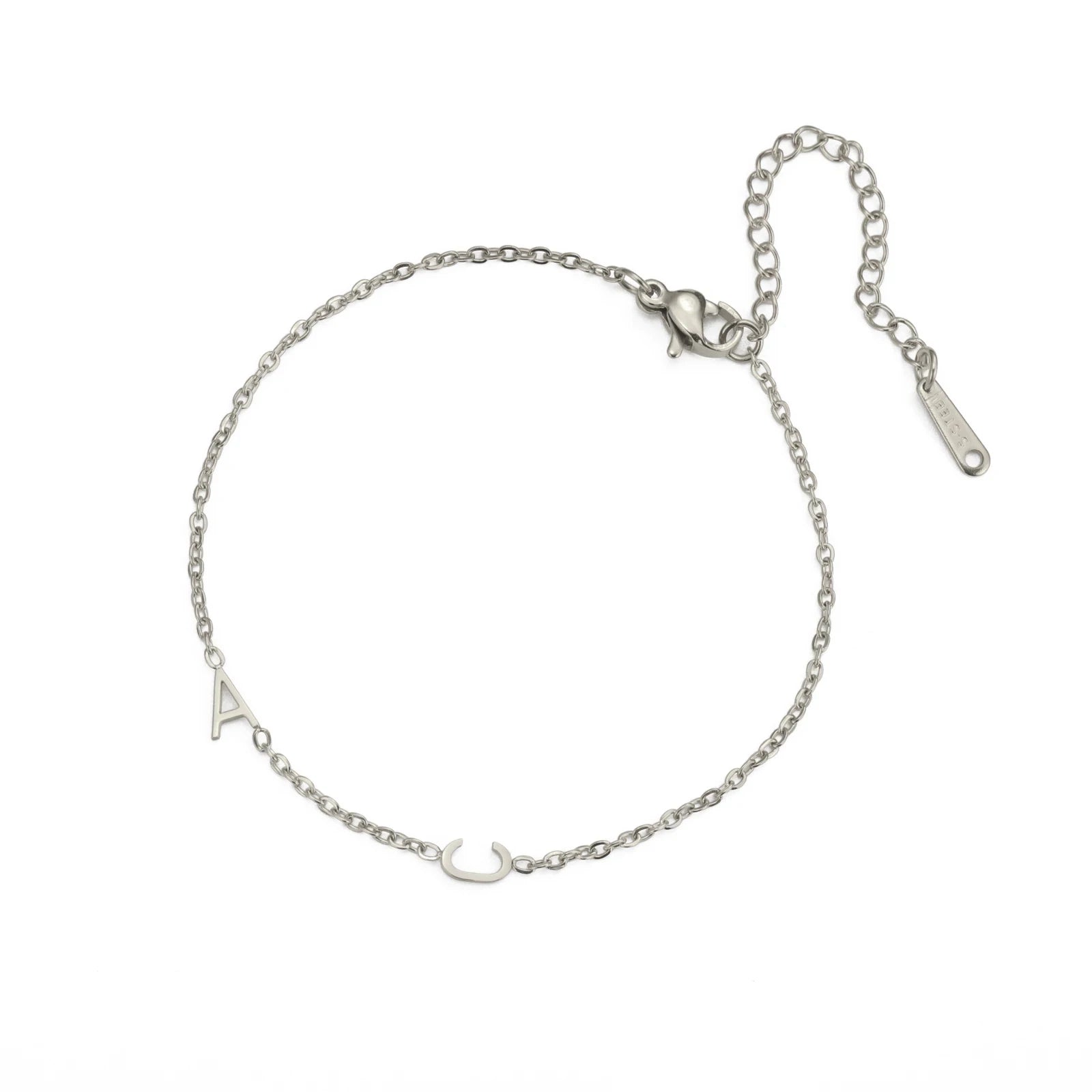 Bracciale con iniziali in acciaio