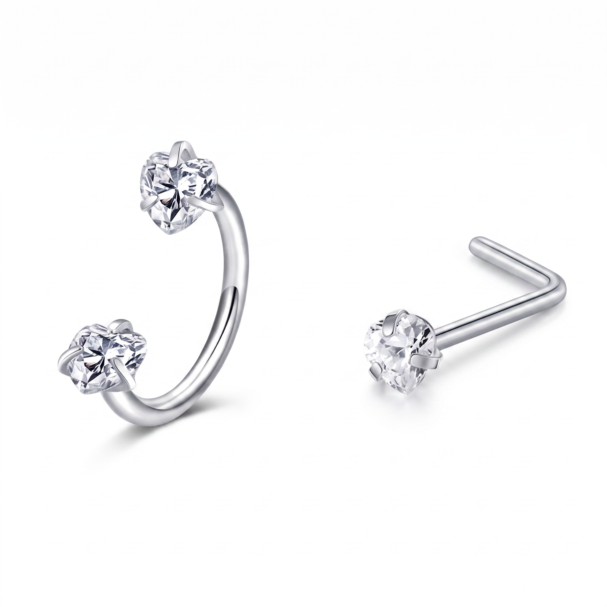 Piercing Ferro di Cavallo, set da 2 pezzi in acciaio inox