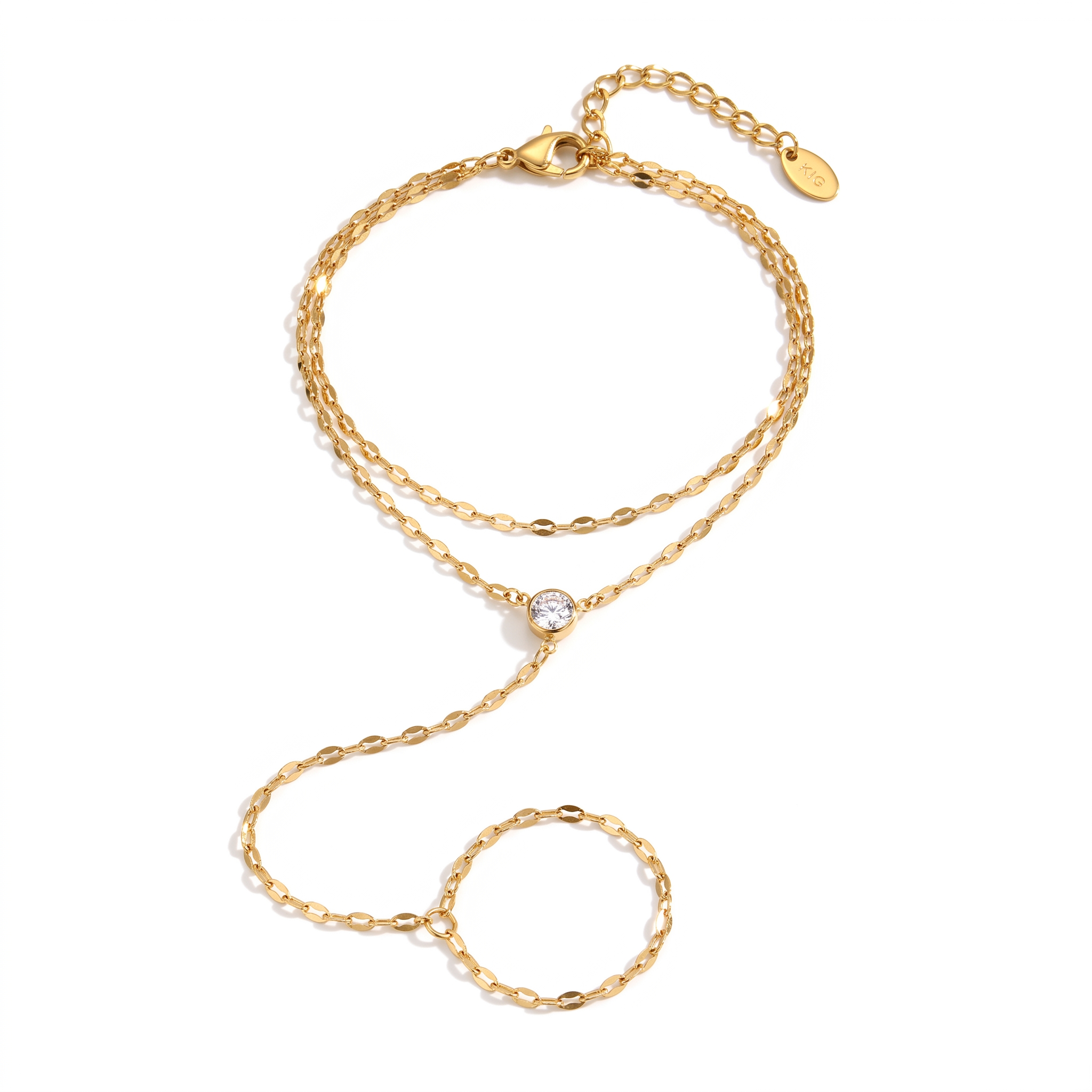 Bracciale Doppio Strato oro in acciaio inox